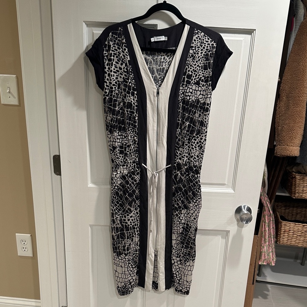 Vince Croc Print Silk Dress